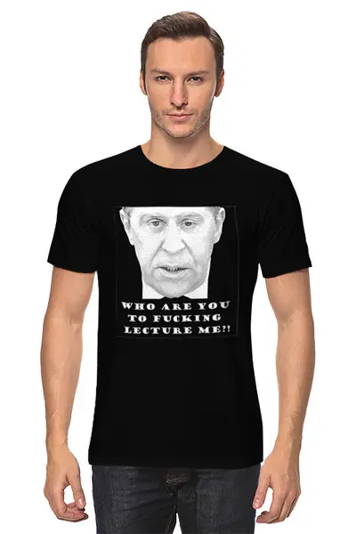 Заказать мужскую футболку в Москве. Футболка классическая Who are you to fucking lecture me?! от valezar - готовые дизайны и нанесение принтов.