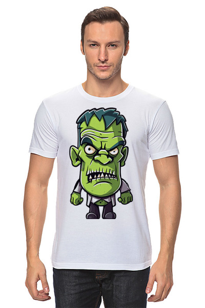 Заказать мужскую футболку в Москве. Футболка классическая Зеленый монстр-зомби от datoxy@ukr.net - готовые дизайны и нанесение принтов.