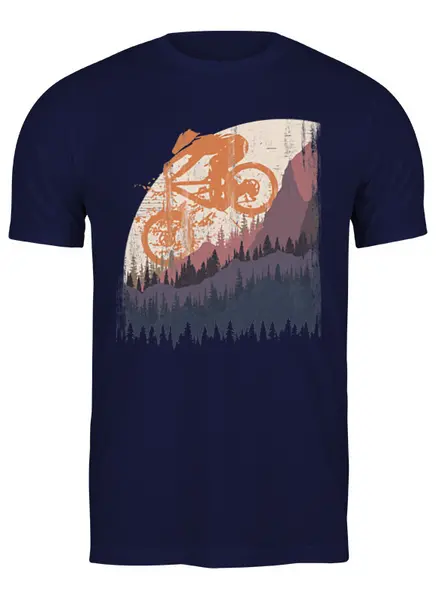 Заказать мужскую футболку в Москве. Футболка классическая Mountain Bike от oneredfoxstore@gmail.com - готовые дизайны и нанесение принтов.