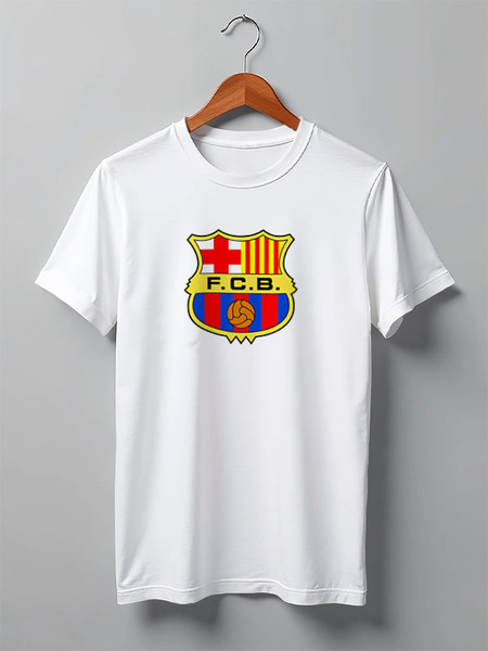 Заказать мужскую футболку в Москве. Футболка классическая Futbol Club Barcelona от KinoArt - готовые дизайны и нанесение принтов.