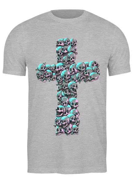 Заказать мужскую футболку в Москве. Футболка классическая Крест из черепов от Print design  - готовые дизайны и нанесение принтов.
