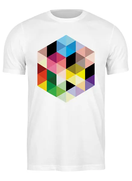 Заказать мужскую футболку в Москве. Футболка классическая Дизайнерский многоугольник от DenTen - готовые дизайны и нанесение принтов.