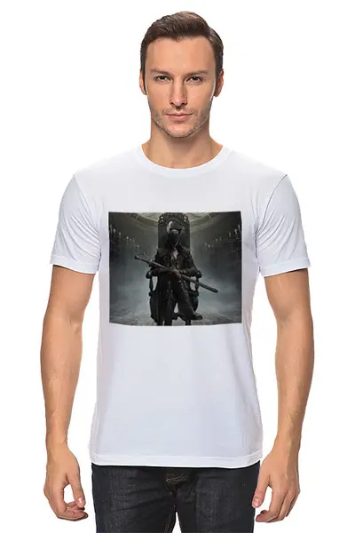 Заказать мужскую футболку в Москве. Футболка классическая Bloodborne от GeekFox  - готовые дизайны и нанесение принтов.