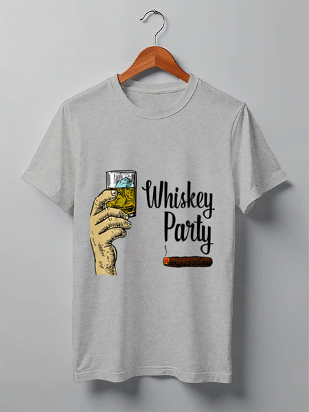 Заказать мужскую футболку в Москве. Футболка классическая Whiskey Party от denis01001 - готовые дизайны и нанесение принтов.