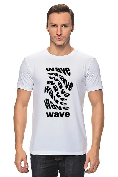 Заказать мужскую футболку в Москве. Футболка классическая Waves от print.io  - готовые дизайны и нанесение принтов.