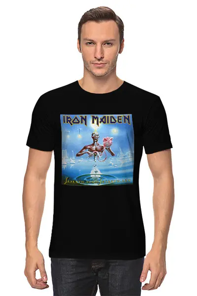Заказать мужскую футболку в Москве. Футболка классическая Iron Maiden от Fedor - готовые дизайны и нанесение принтов.