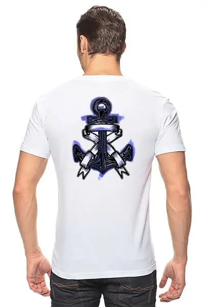 Заказать мужскую футболку в Москве. Футболка классическая Корабельный якорь от Shandr - готовые дизайны и нанесение принтов.