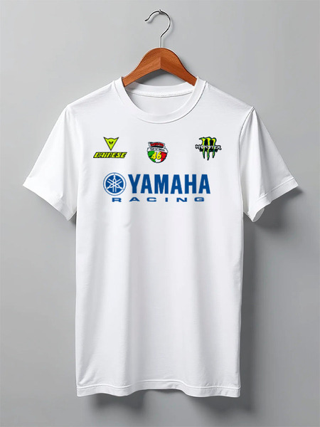 Заказать мужскую футболку в Москве. Футболка классическая Yamaha Racing от Illson Pride - готовые дизайны и нанесение принтов.