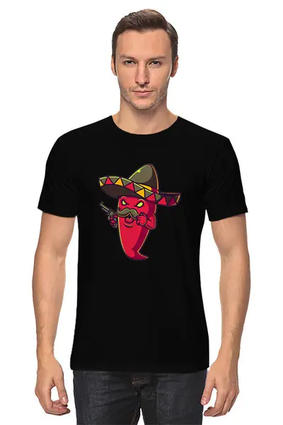 Заказать мужскую футболку в Москве. Футболка классическая Мексиканец от ПРИНТЫ ПЕЧАТЬ  - готовые дизайны и нанесение принтов.