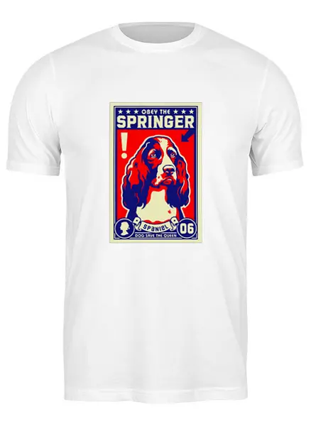 Заказать мужскую футболку в Москве. Футболка классическая Собака: SPRINGER SPANIEL от Виктор Гришин - готовые дизайны и нанесение принтов.