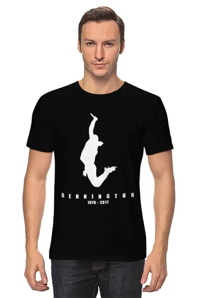 Заказать мужскую футболку в Москве. Футболка классическая Chester Bennington от skynatural - готовые дизайны и нанесение принтов.