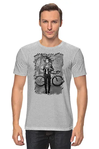 Заказать мужскую футболку в Москве. Футболка классическая Punk Girl Biker от oneredfoxstore@gmail.com - готовые дизайны и нанесение принтов.