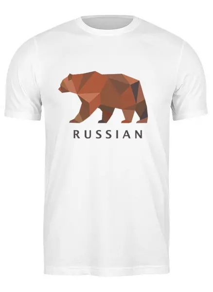 Заказать мужскую футболку в Москве. Футболка классическая RUSSIAN от cherdantcev - готовые дизайны и нанесение принтов.