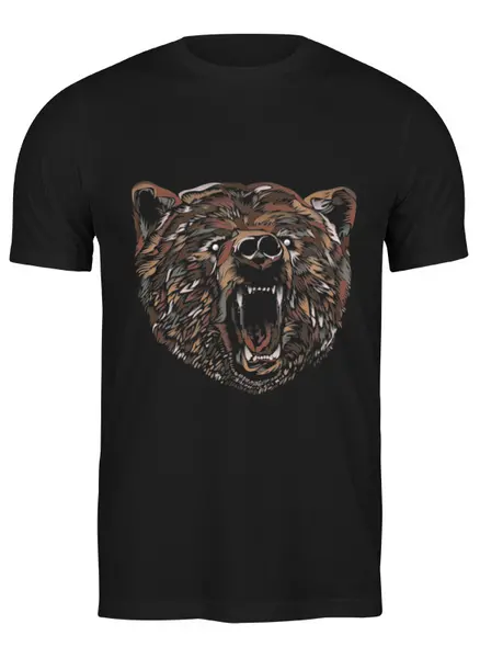 Заказать мужскую футболку в Москве. Футболка классическая Пёстрый медведь от ISliM - готовые дизайны и нанесение принтов.