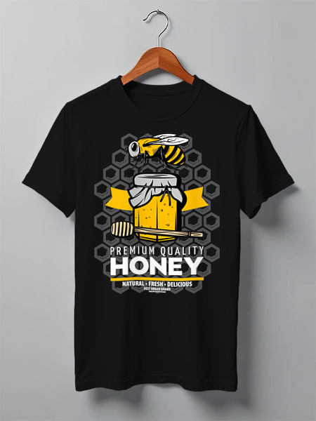 Заказать мужскую футболку в Москве. Футболка классическая HONEY Premium Quality от Юрий Чингаев - готовые дизайны и нанесение принтов.