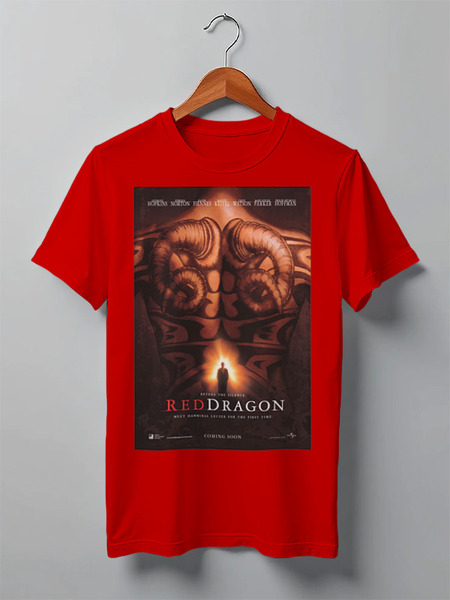 Заказать мужскую футболку в Москве. Футболка классическая Red-Dragon / Красный Дракон от KinoArt - готовые дизайны и нанесение принтов.
