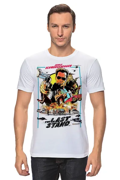 Заказать мужскую футболку в Москве. Футболка классическая Arnold Schwarzenegger от Leichenwagen - готовые дизайны и нанесение принтов.