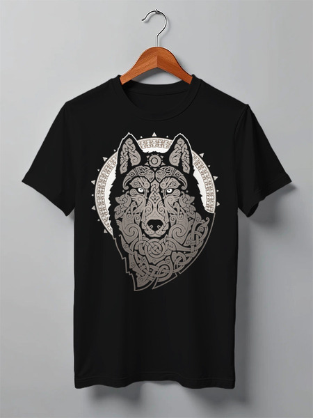 Заказать мужскую футболку в Москве. Футболка классическая NORTHERN WOLF от RAIDHO  - готовые дизайны и нанесение принтов.