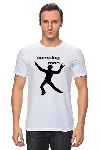 Заказать мужскую футболку в Москве. Футболка классическая Pumping Man #1 от no.limit - готовые дизайны и нанесение принтов.