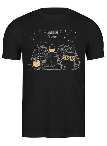 Заказать мужскую футболку в Москве. Футболка классическая Bear Here от oneredfoxstore@gmail.com - готовые дизайны и нанесение принтов.