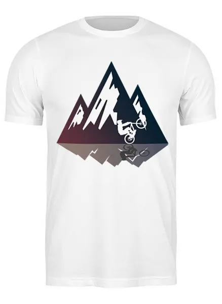 Заказать мужскую футболку в Москве. Футболка классическая Mountain Bike от oneredfoxstore@gmail.com - готовые дизайны и нанесение принтов.