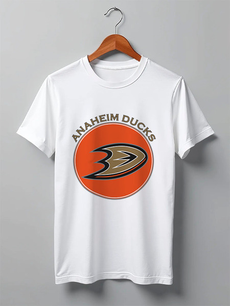 Заказать мужскую футболку в Москве. Футболка классическая Anaheim Ducks от kspsshop - готовые дизайны и нанесение принтов.