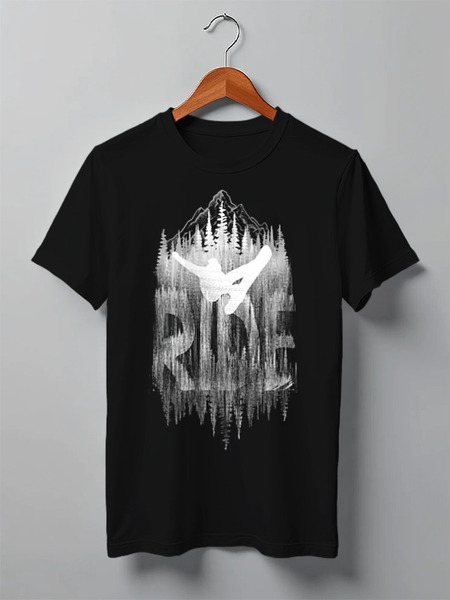 Заказать мужскую футболку в Москве. Футболка классическая Snowride от oneredfoxstore@gmail.com - готовые дизайны и нанесение принтов.