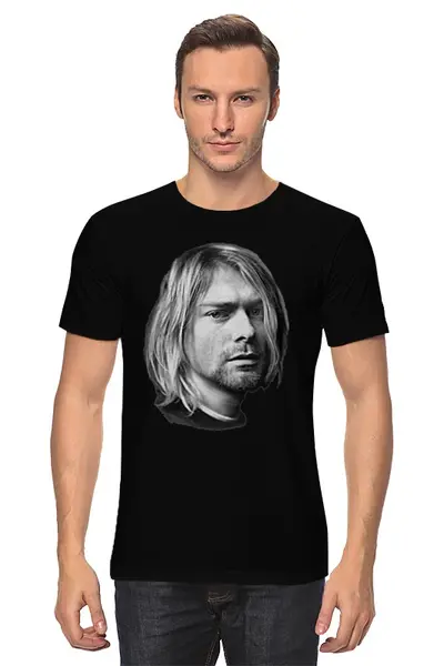 Заказать мужскую футболку в Москве. Футболка классическая Kurt Cobain от rancid - готовые дизайны и нанесение принтов.