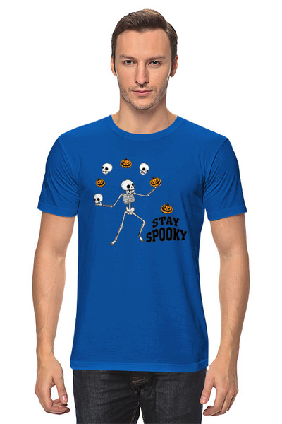 Заказать мужскую футболку в Москве. Футболка классическая Stay spooky от skynatural - готовые дизайны и нанесение принтов.