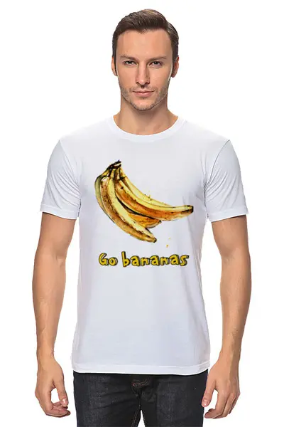 Заказать мужскую футболку в Москве. Футболка классическая Go bananas от Виктория  - готовые дизайны и нанесение принтов.