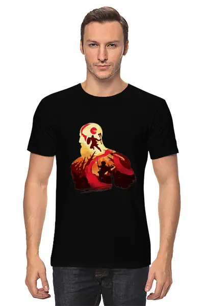 Заказать мужскую футболку в Москве. Футболка классическая God of war от GeekFox  - готовые дизайны и нанесение принтов.