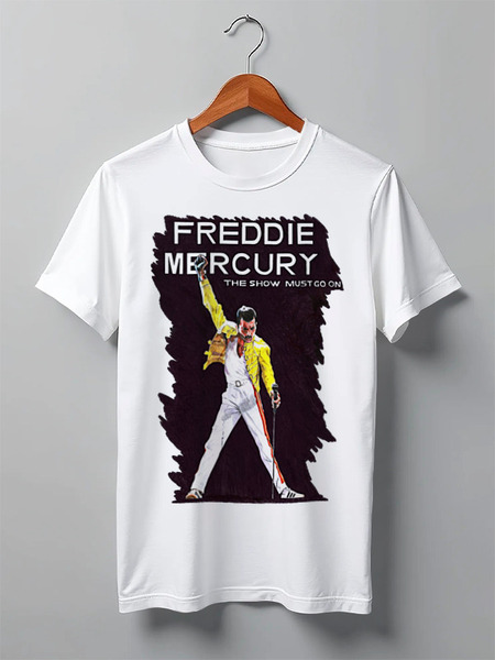 Заказать мужскую футболку в Москве. Футболка классическая Freddie Mercury - Queen от Leichenwagen - готовые дизайны и нанесение принтов.