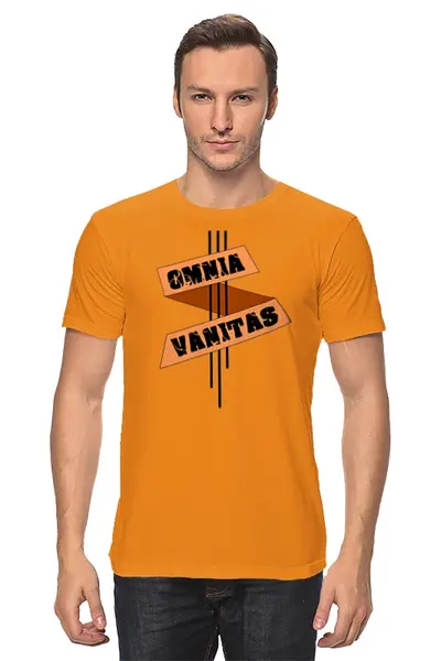 Заказать мужскую футболку в Москве. Футболка классическая OMNIA VANITAS !!! от Алексс Неро - готовые дизайны и нанесение принтов.