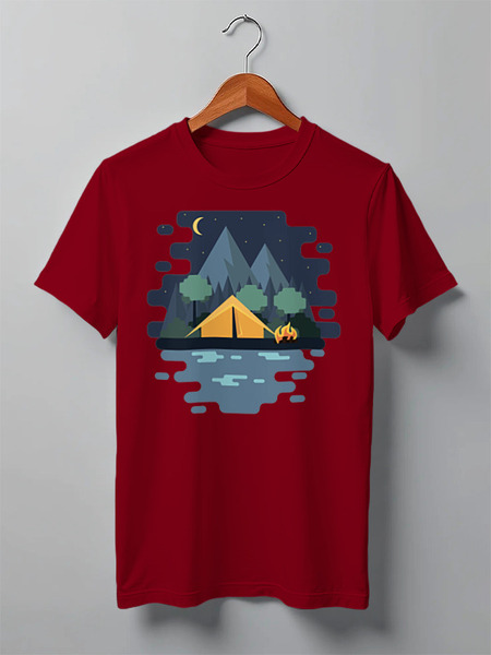 Заказать мужскую футболку в Москве. Футболка классическая Mountains от oneredfoxstore@gmail.com - готовые дизайны и нанесение принтов.