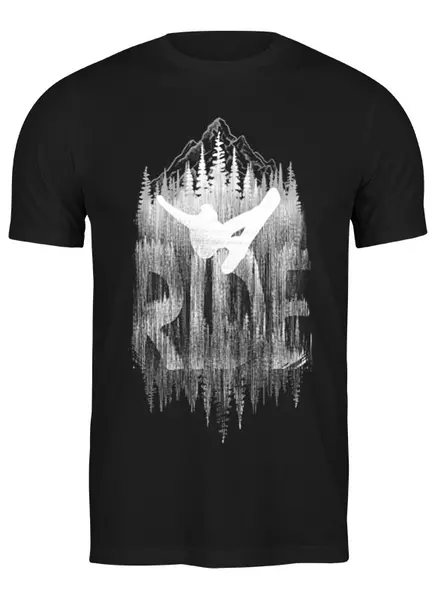 Заказать мужскую футболку в Москве. Футболка классическая Snowride от oneredfoxstore@gmail.com - готовые дизайны и нанесение принтов.