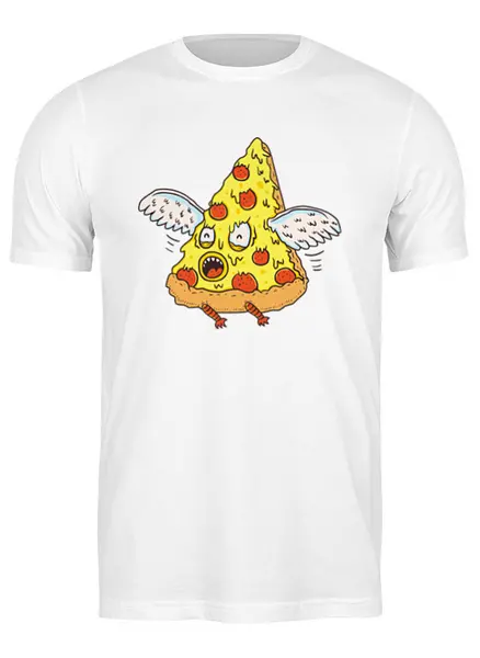 Заказать мужскую футболку в Москве. Футболка классическая Пицца от trugift - готовые дизайны и нанесение принтов.