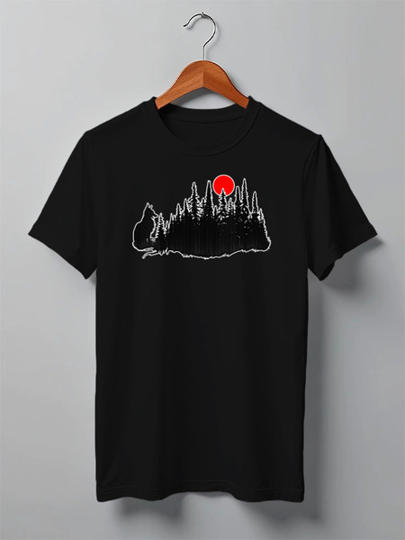 Заказать мужскую футболку в Москве. Футболка классическая Forest Fox от oneredfoxstore@gmail.com - готовые дизайны и нанесение принтов.