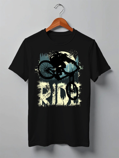 Заказать мужскую футболку в Москве. Футболка классическая Mountain Bike от oneredfoxstore@gmail.com - готовые дизайны и нанесение принтов.