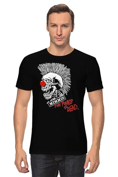 Заказать мужскую футболку в Москве. Футболка классическая Punks Not Dead от Leichenwagen - готовые дизайны и нанесение принтов.
