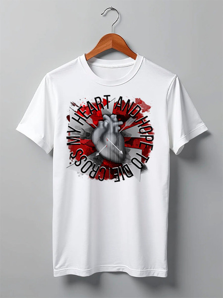 Заказать мужскую футболку в Москве. Футболка классическая cross my heart and hope to die (англ идиома) от Specktrum - готовые дизайны и нанесение принтов.