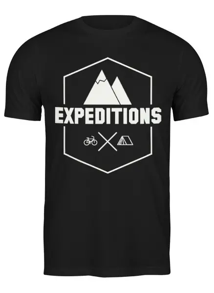 Заказать мужскую футболку в Москве. Футболка классическая Mountains от oneredfoxstore@gmail.com - готовые дизайны и нанесение принтов.