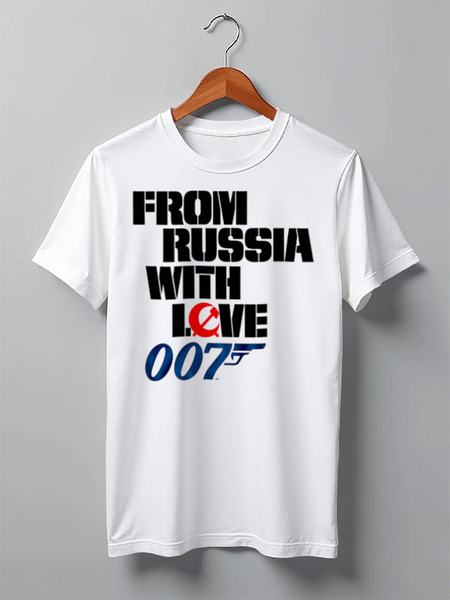Заказать мужскую футболку в Москве. Футболка классическая James Bond от Leichenwagen - готовые дизайны и нанесение принтов.
