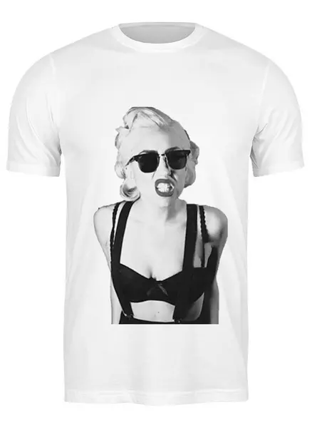 Заказать мужскую футболку в Москве. Футболка классическая Lady Gaga от tatianany - готовые дизайны и нанесение принтов.