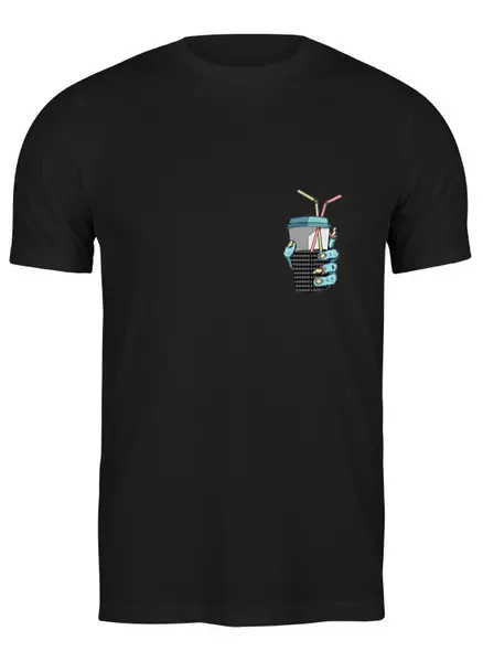 Заказать мужскую футболку в Москве. Футболка классическая Двоичный коктейль от Trish - готовые дизайны и нанесение принтов.