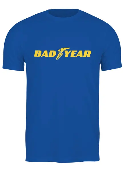 Заказать мужскую футболку в Москве. Футболка классическая ☠ BAD YEAR ☠ от balden - готовые дизайны и нанесение принтов.