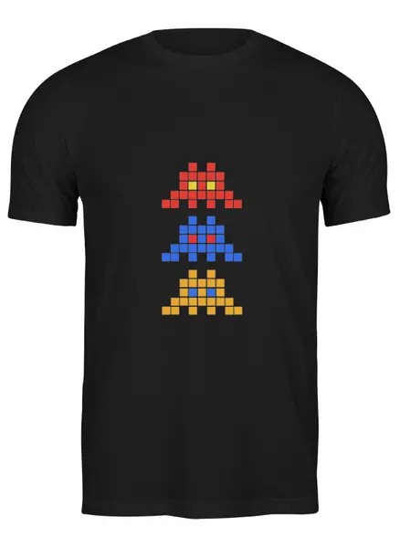 Заказать мужскую футболку в Москве. Футболка классическая Space invaders                   от dyzel1 - готовые дизайны и нанесение принтов.