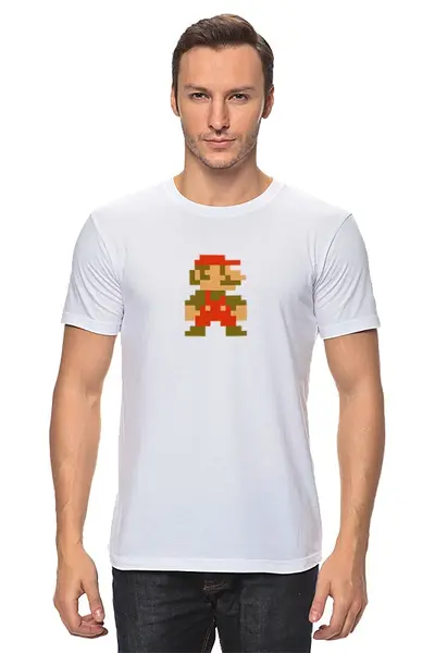 Заказать мужскую футболку в Москве. Футболка классическая Супер Марио original colors от mironcrig@gmail.com - готовые дизайны и нанесение принтов.