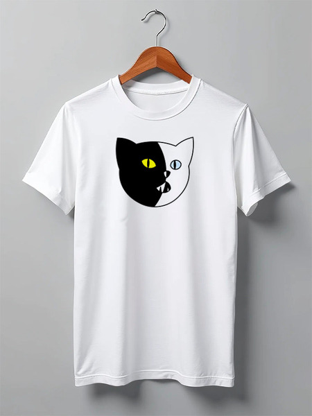 Заказать мужскую футболку в Москве. Футболка классическая Cats Here от oneredfoxstore@gmail.com - готовые дизайны и нанесение принтов.