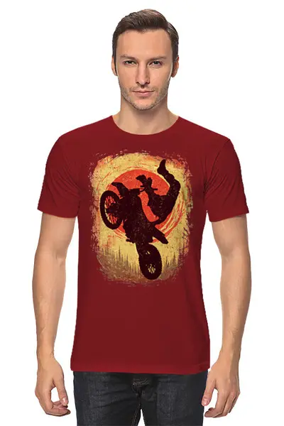 Заказать мужскую футболку в Москве. Футболка классическая Sun Ride от oneredfoxstore@gmail.com - готовые дизайны и нанесение принтов.