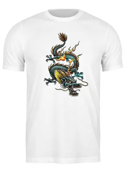Заказать мужскую футболку в Москве. Футболка классическая Китайский дракон от byromul - готовые дизайны и нанесение принтов.